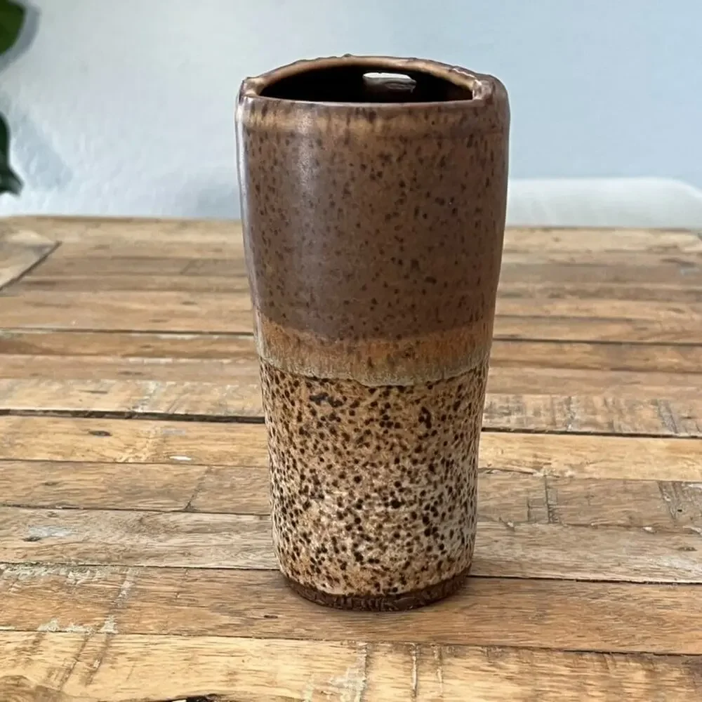 Handcrafted Travel Cup, To Go Cup Ceramic Vase 6.5
